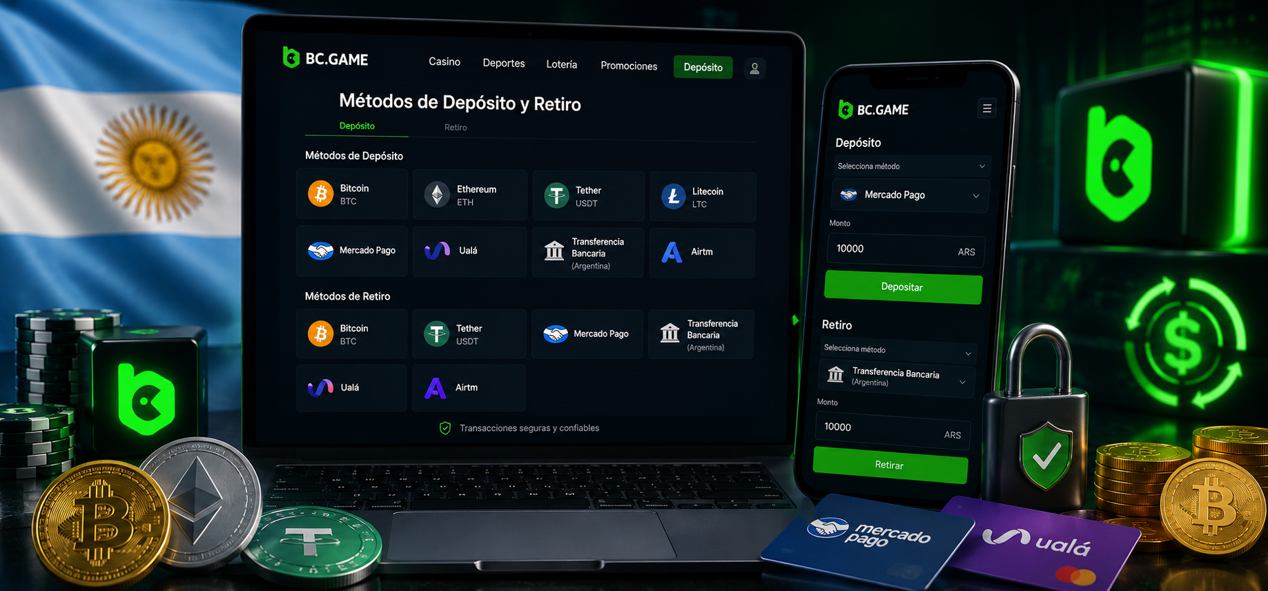 Métodos de Depósito y Retiro en BC Game